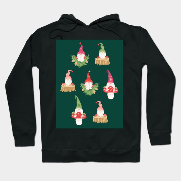 Christmas Gnomes Hoodie by nadyabasos